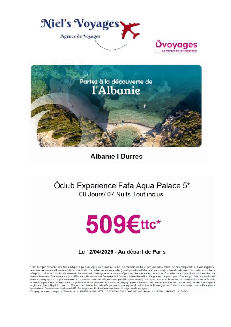 O VOYAGE Albanie 2026